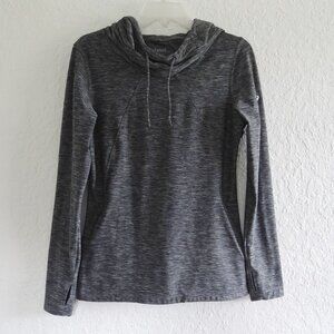 ASICS Women's Cowl Hoodie Sweatshirt With Thumbhole Sleeves Pockets Gray Size M